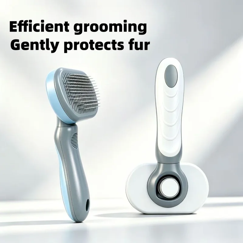 One-Click Self Cleaning Pet Brush Dog Cat Hair Remover Comb Gentle Massage Shedding Grooming Tool for Long Short Haired Animals