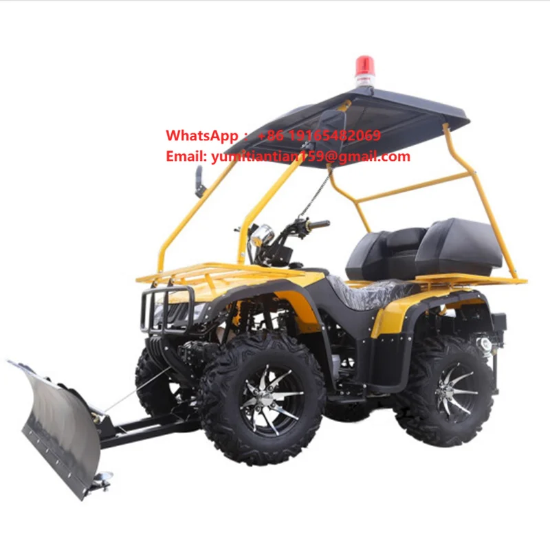 Polaris Atv with Snow Plow Robot Snow Plow Wheeled Roller Brush Snow Blower
