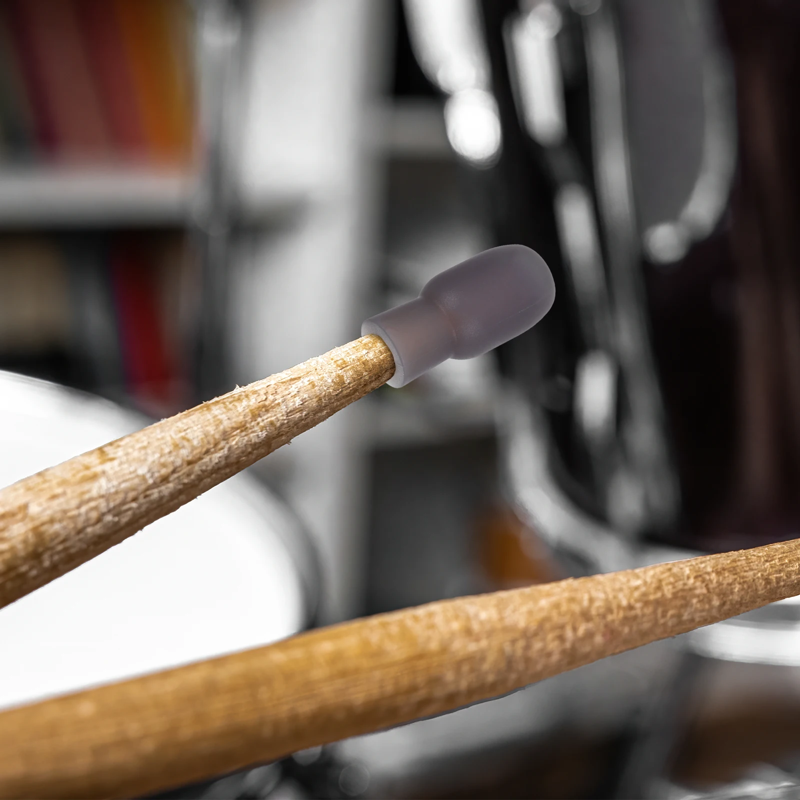 

4pcs Silicone Mute Tips Stick Dampening Covers Drumstick Head Protectors Silent Practice Tips For Stage