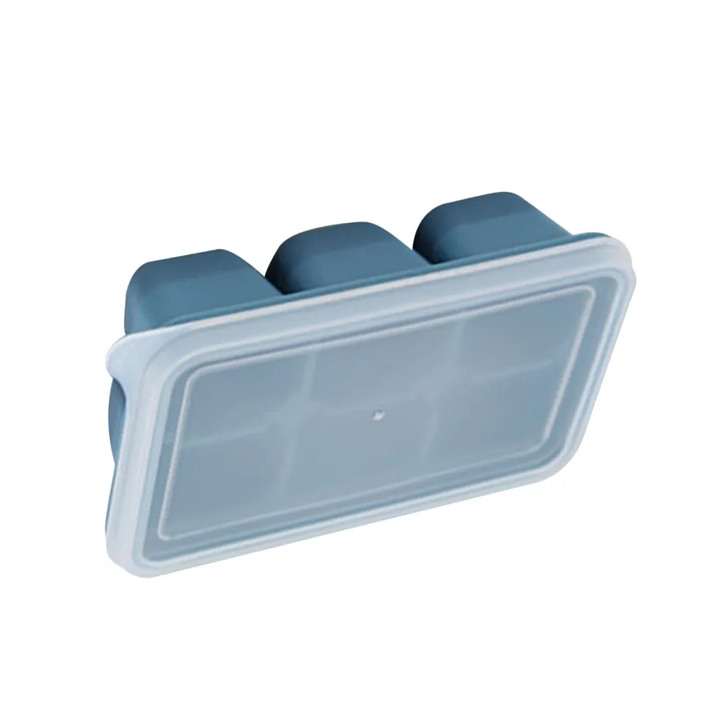 3pcs 6 Grids Ice Cube Molds With Lid Easy Release Leakage Proof Mini Ice Cube Trays Removable Lid Soft Bottom
