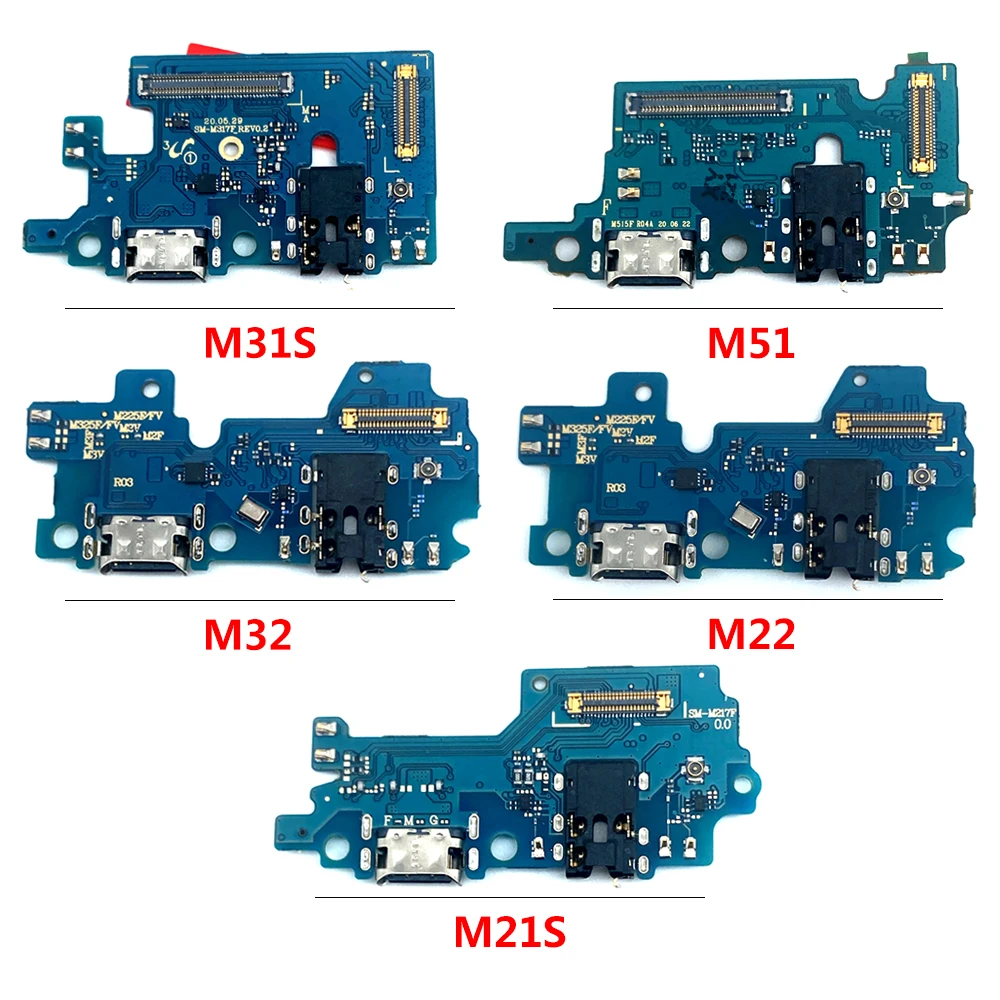 Tested For Samsung M10 M20 M30 M30S M40 M21 M21S M31 M31S M51 M22 M32 M52 USB Charging Port Microphone Dock Connector Board Flex