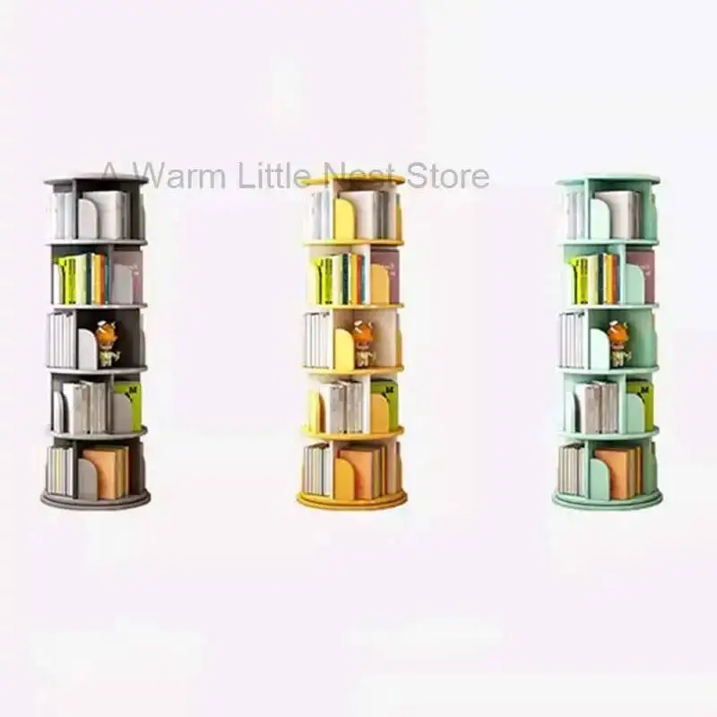 خزانة كتب دوارة على الحائط بعجلات باب متنقل خزانة كتب دوارة فنية من الخيزران Meuble Rangement Chambre أثاث Etudiant #6