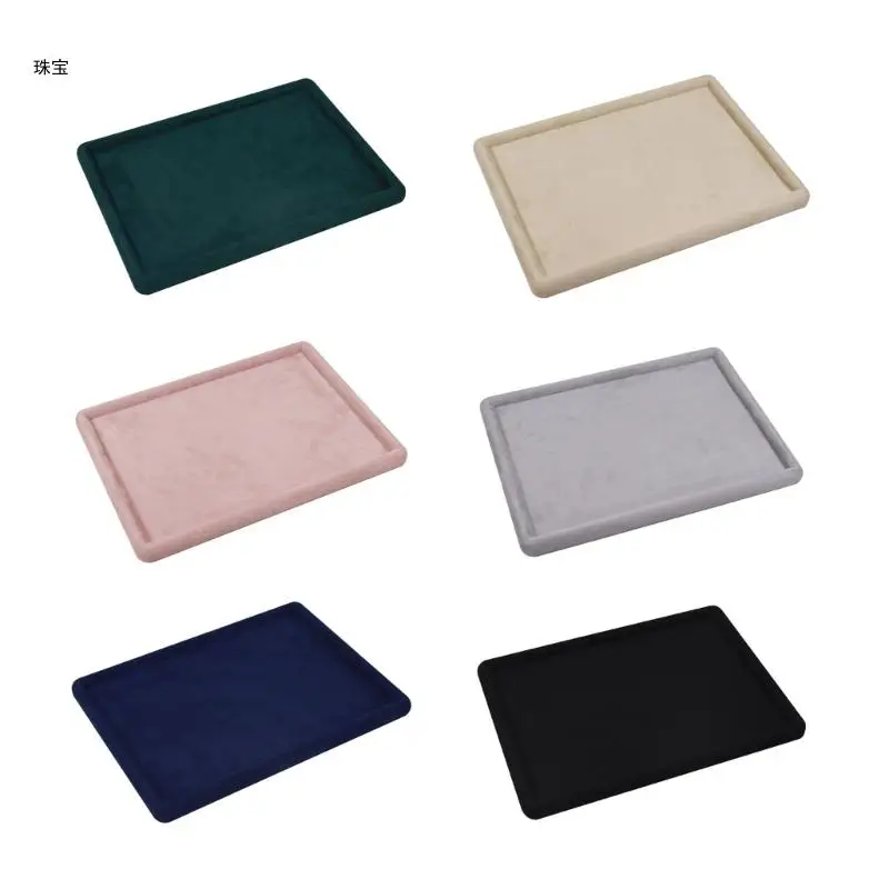 X5QE Stylish Jewelry Display Tray with Soft Material Jewellery Drawer Rounded Empty Accessory Holder