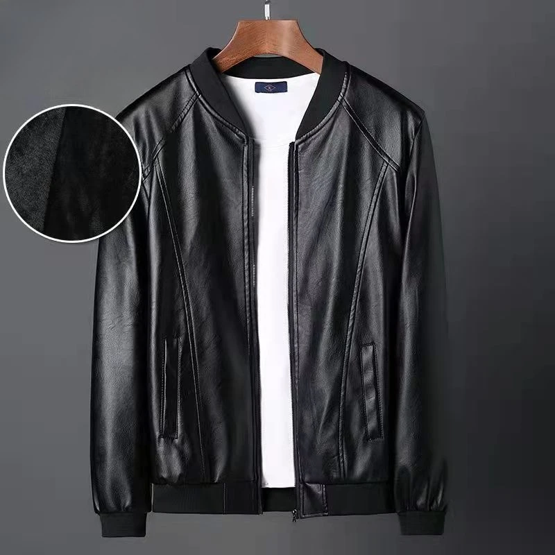 

Vintage Biker Style Men's Slim Fit Leather Coat with Thermal Lining​
