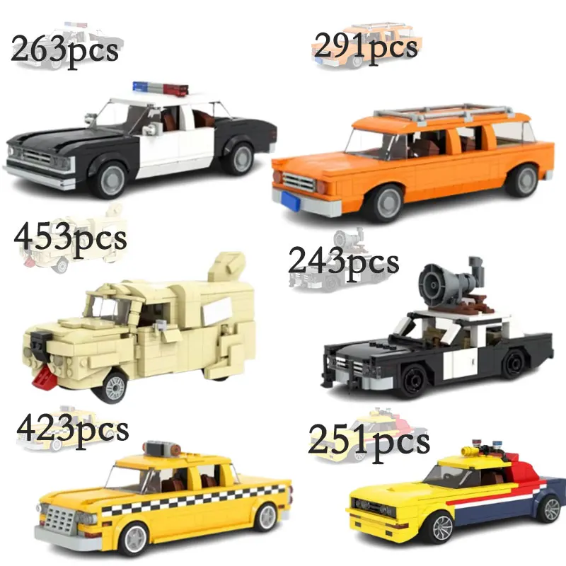 Spot MOC-22397 100542 20096 20610 22002 21803 19802 Tourenwagen, Hunderauto, Taxi und andere Autos, kleine Partikelbaugruppe B