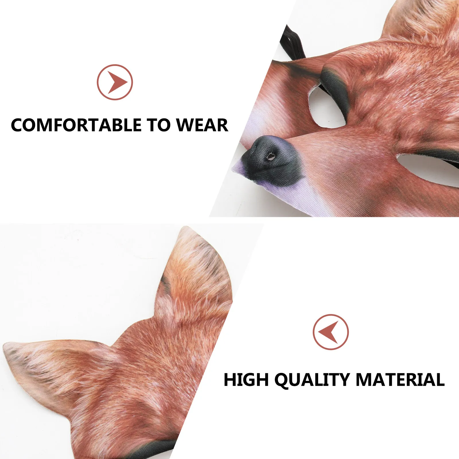 

Half Face Animal Mask Fox Design Yellow Fashion Simple Elegant Mysterious Look Cosplay Accessory for Halloween Carnival