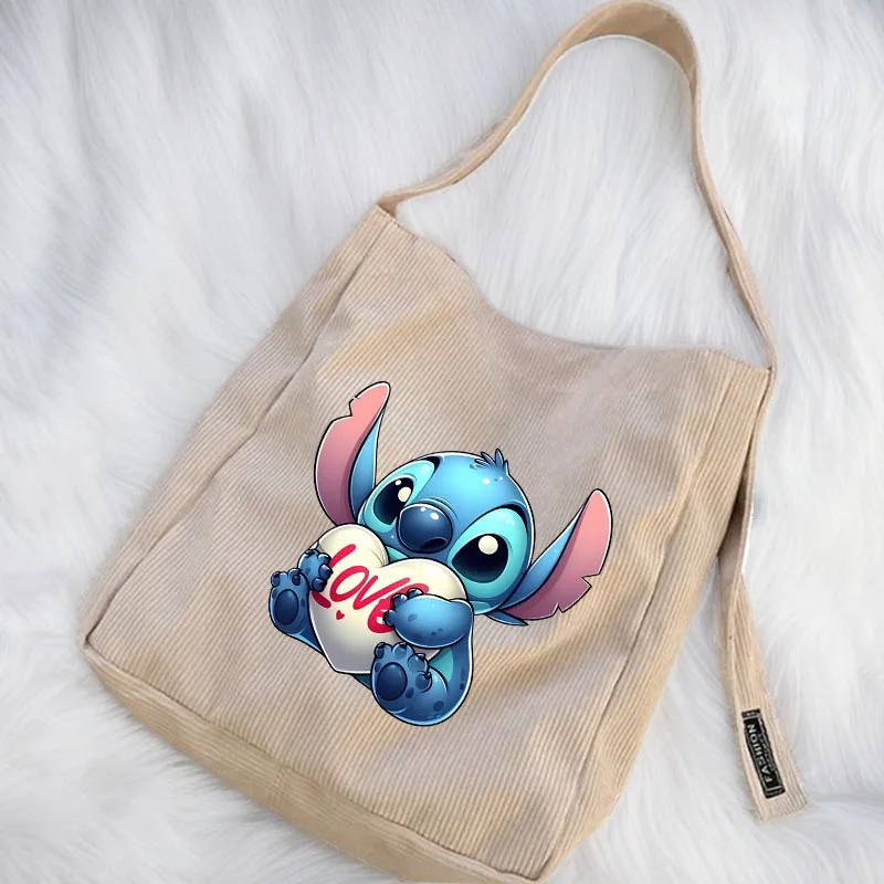 

Disney Lilo & Stitch Tote Bag Shopping Bag Foldable Handbag Large Capacity Friendly Women's Shoulder Bags Canvas Underarm Bags