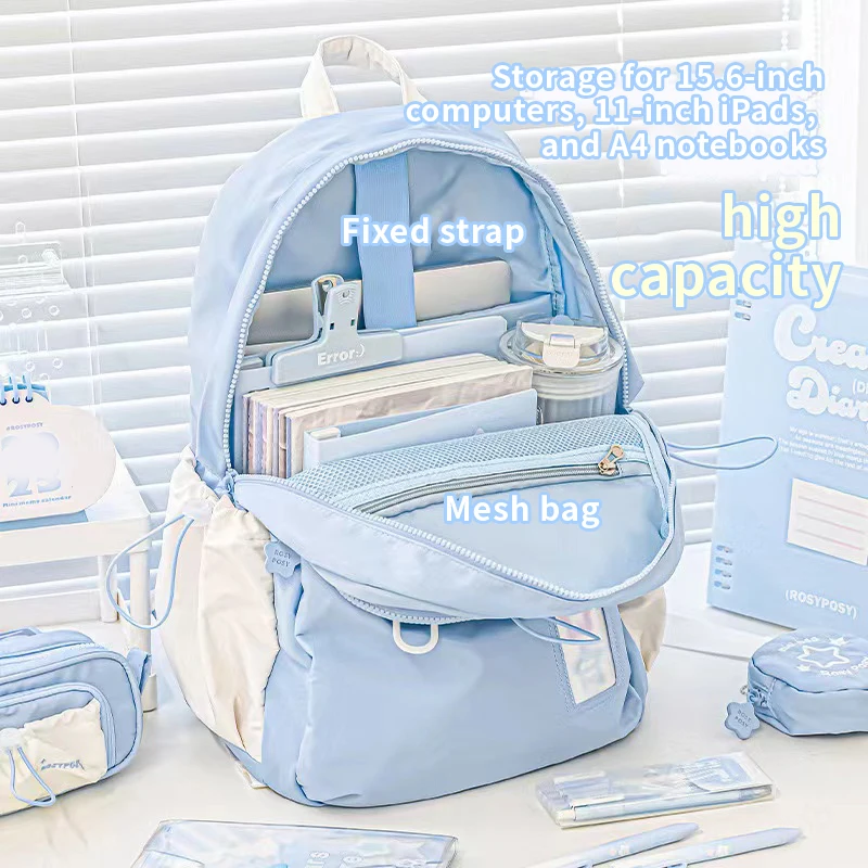 adorable traveling backpack AoMoon Kawaii Lovely Pastel Rucksack for Teen Girls Aesthetic Student Bookbags with Kawaii Pin and Cute Accessories (Black-C) One Size Zipper closure Cute Bear Ear Backpack Kawaii