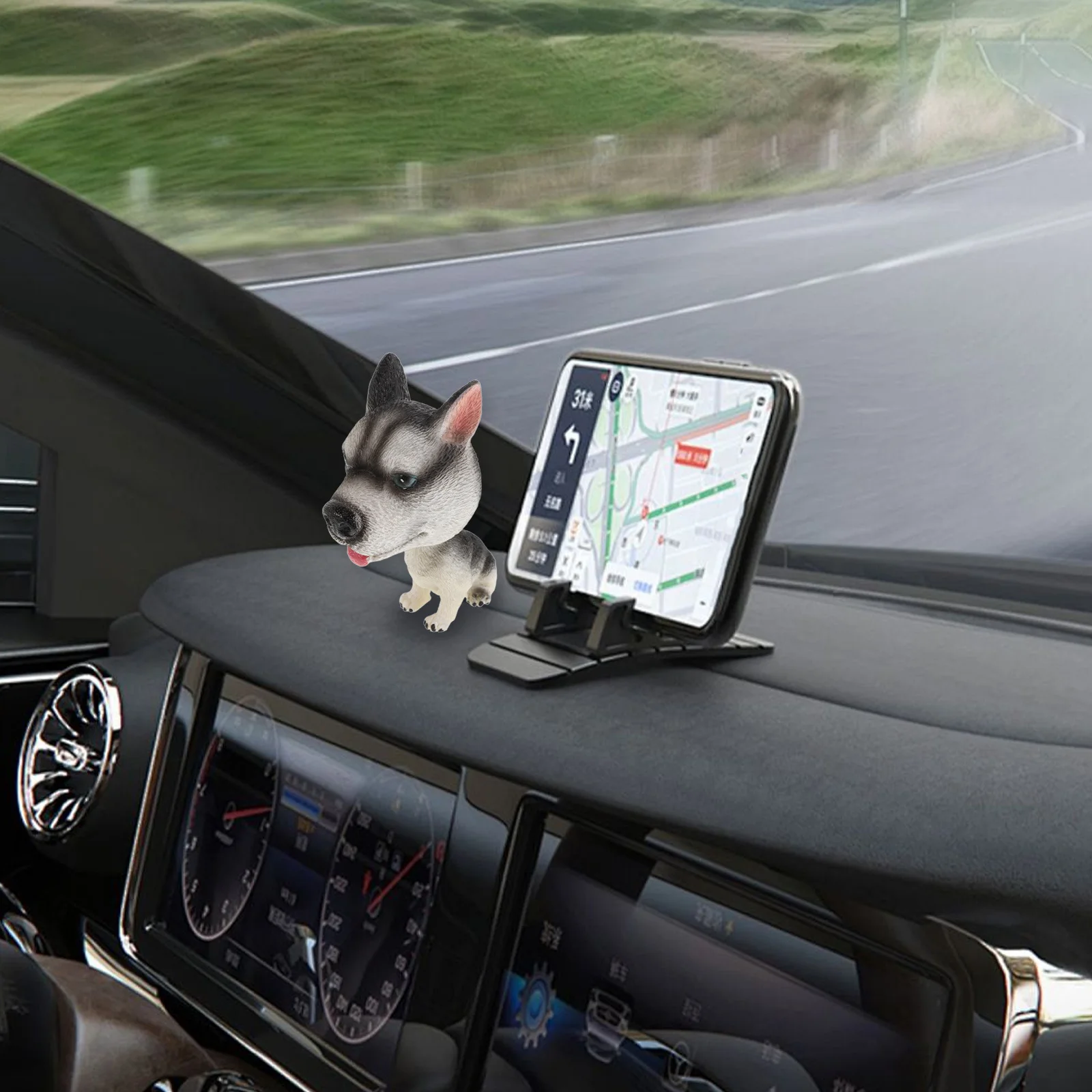 

Cute Dashboard Shaking Dog Cartoon Dog Bobblehead Resin Spring Mechanism Universal Fit Vehicle Decor Dashboard Accessories