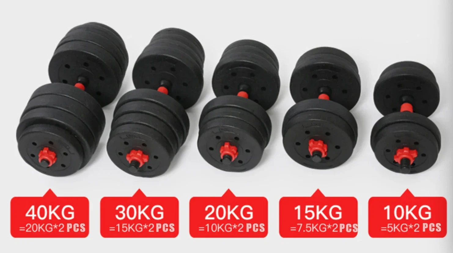 Multi-Shape 2 in 1 Barbell Dumbbells Exercise 10KG 15KG 20KG 30KG 40KG Environmental Protection Cement Material Dumbbells