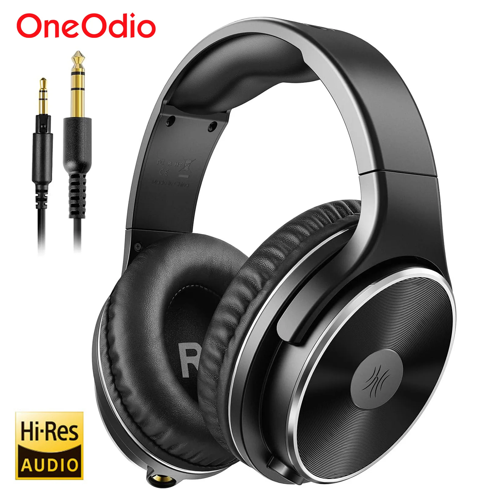 Oneodio Studio HIFI 3.5/6.35mm Wired Headphones Professional Monitor Headphones Over Ear Hi-Res DJ Headset With Mic For Guitar