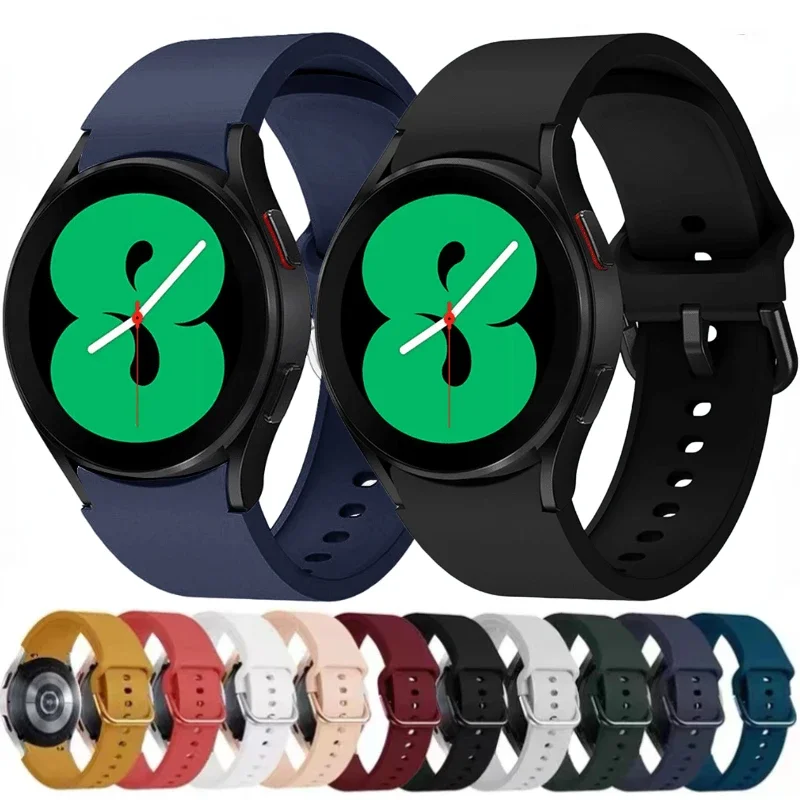 

Silicone Strap For Samsung Galaxy Watch 6/4 Classic 47mm/43mm 5 Pro 45mm Sport Bracelet Belt Galaxy Watch 7 6 5 4 40mm/42mm Belt