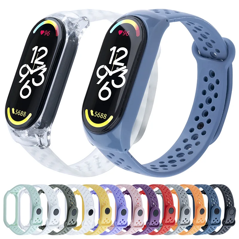 Силиконовый ремешок для xiaomi mi Band 8/7, браслет для mi Band 3/4/5/6, сменные аксессуары для умных часов, ремешок для часов