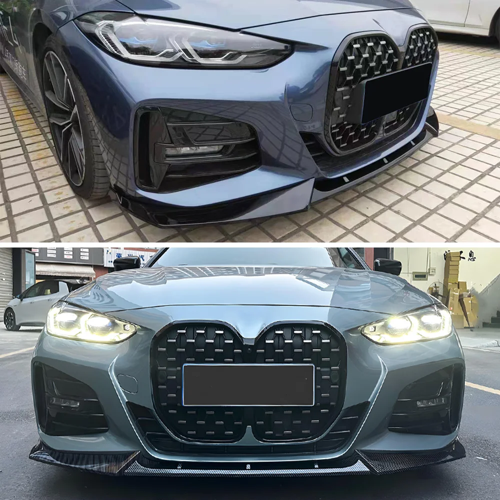 ل BMW 4 سلسلة G22 G23 420i 430i 430d M440i M 2021-2024 الجبهة حافة مصد السيارة المفسد الفاصل الناشر بوديكيت ضبط #3