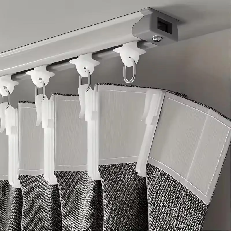 50PCS Adjustable Height Curtain Rings; Durable White Plastic; Thickened for Enhanced Strength; Perfect Quality for Home Décor.