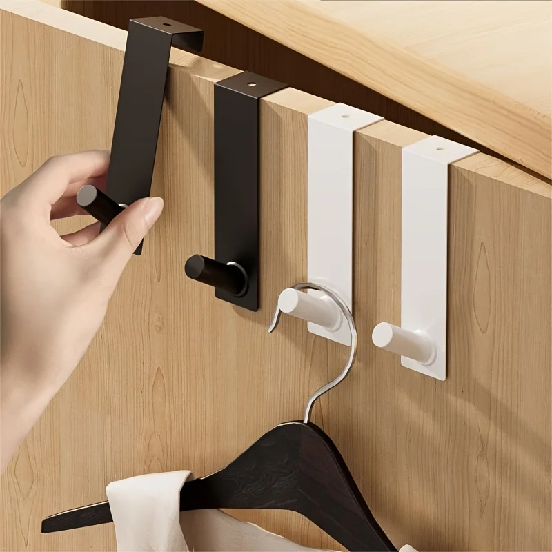 

Easy-Install Over-The-Door - No Drill, Metal Cabinet Door Hangers For Kitchen & Dorm