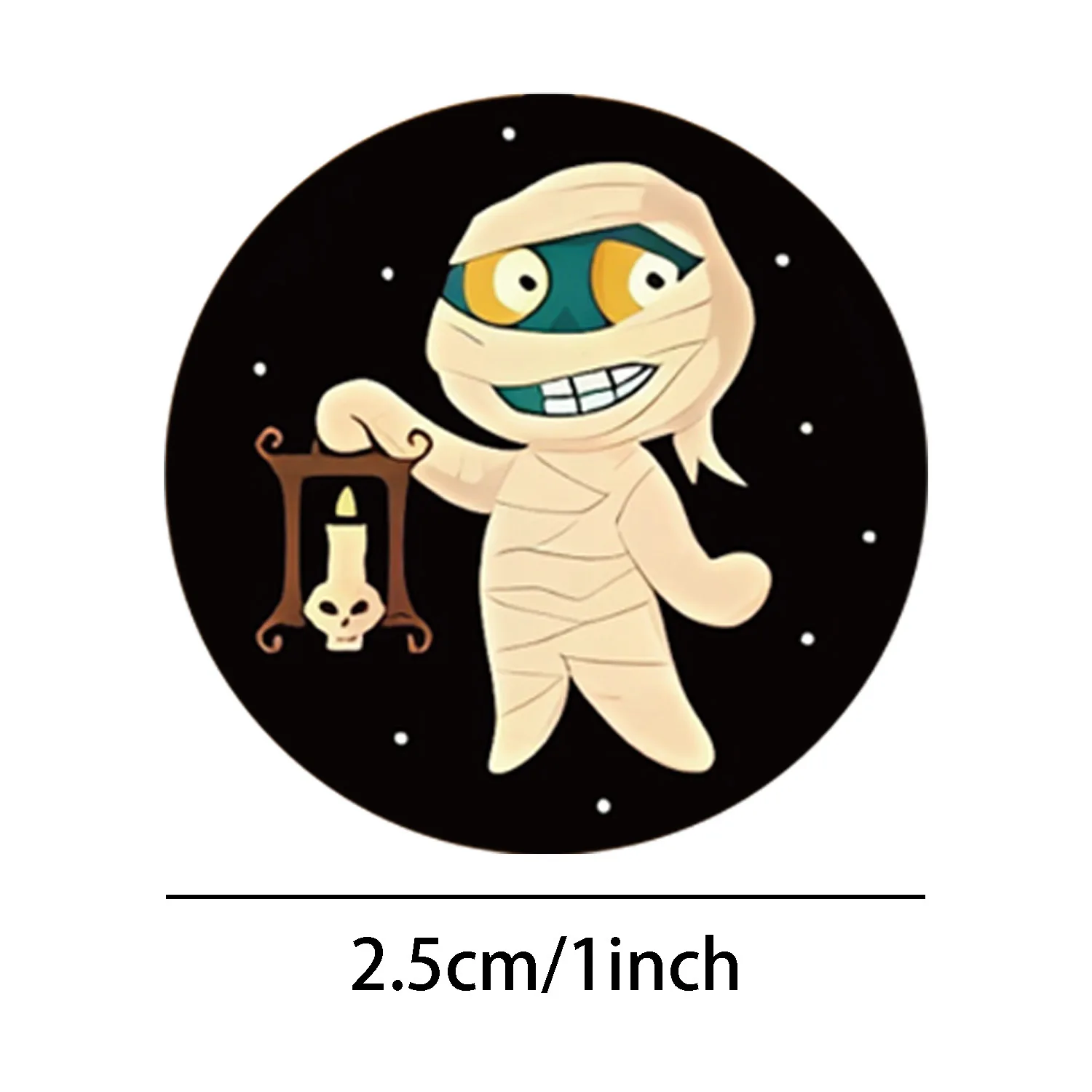 

500pcs/Roll Halloween Horror Cartoon Round Sealing Stickers DIY PVC Water Cup Laptop Decals Decoration Stiker Reward Gift Toys
