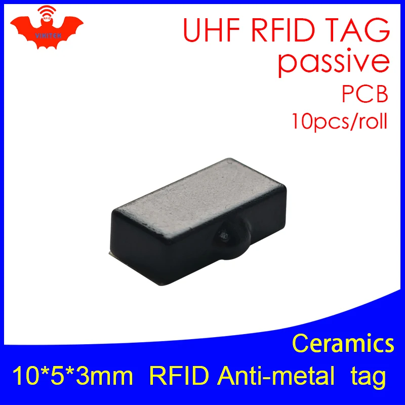 

UHF RFID anti metal tag 915m 868mhz Alien Higgs3 EPCC1G2 6C 10pçs 10*5*3mm rectangle Ceramics smart card passive RFID tags