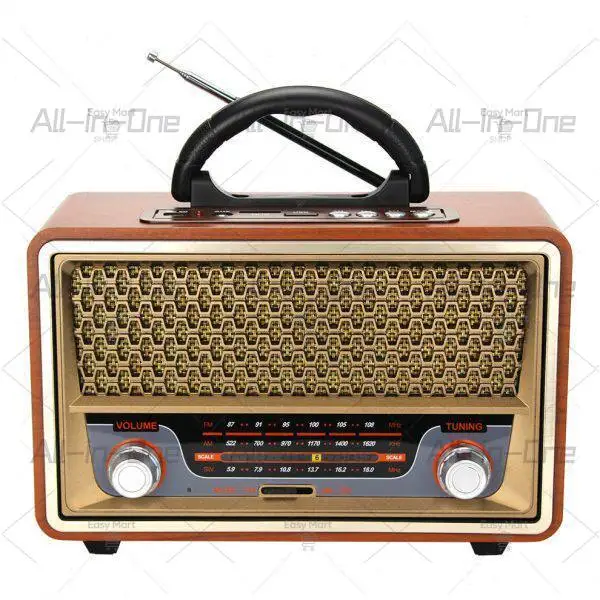 Wooden Home Portable Radio Home High Sensitivity and Deep Sound FM/AM/SW Full Band Radio with Wireless Bluetooth Stereo Speakers