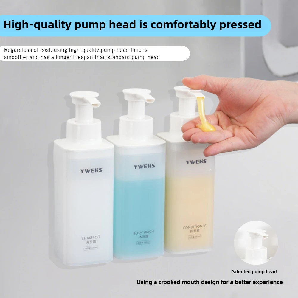 

Wall-Mounted Liquid Soap Dispenser Bathroom Shampoo Dispenser Bottle Soap Dispenser Push-Button Hotel Refillable Shower Bottles