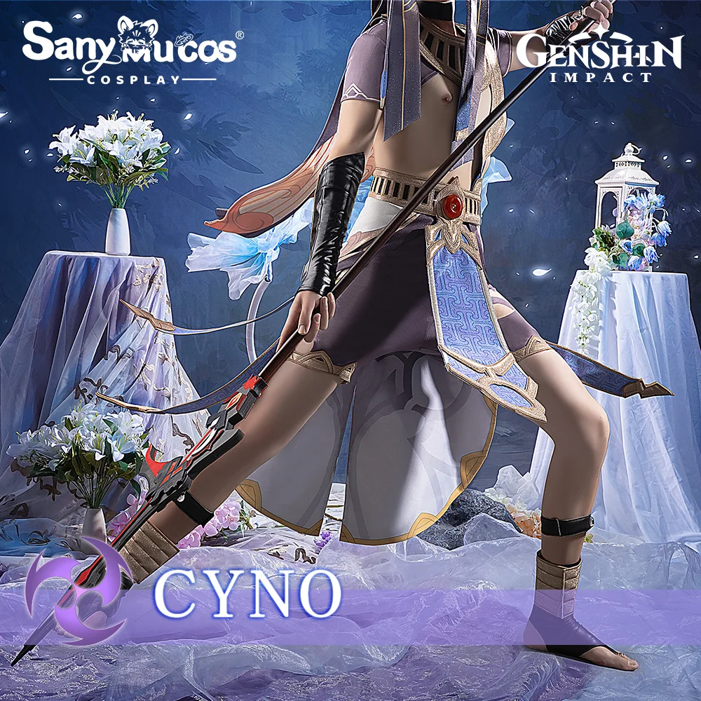 

【48H To Ship】SanyMuCos Genshin Impact Cyno Cosplay Costume Cloak And Pants Classical Clothing Halloween Full Set Party Show