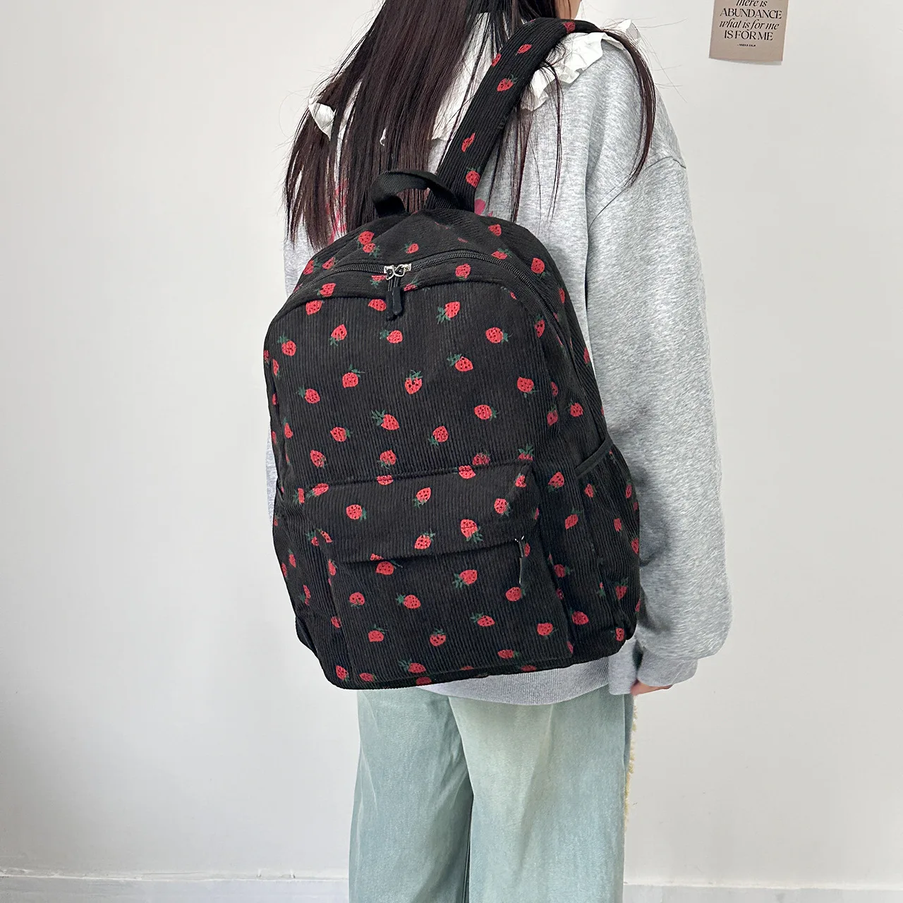 レディースバックパック日本のイチゴ原宿かわいいかわいいファッショナブルなバックパック芸術的なプレッピースタイルのランドセル学生のための