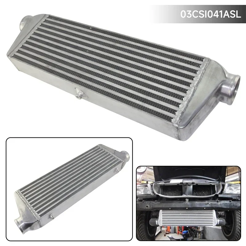 

Universal Bar&Plate Front Mount Intercooler 500*180*64 FMIC 2.5" In/Outlet Black/Silver