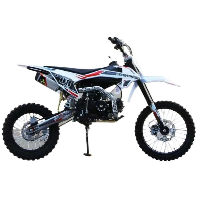 125cc Dirt Bike 4-stroke Offroad Cross Pit Bike 17/14inch Tire Chain Drive with Disc Brake for Adult Mountain