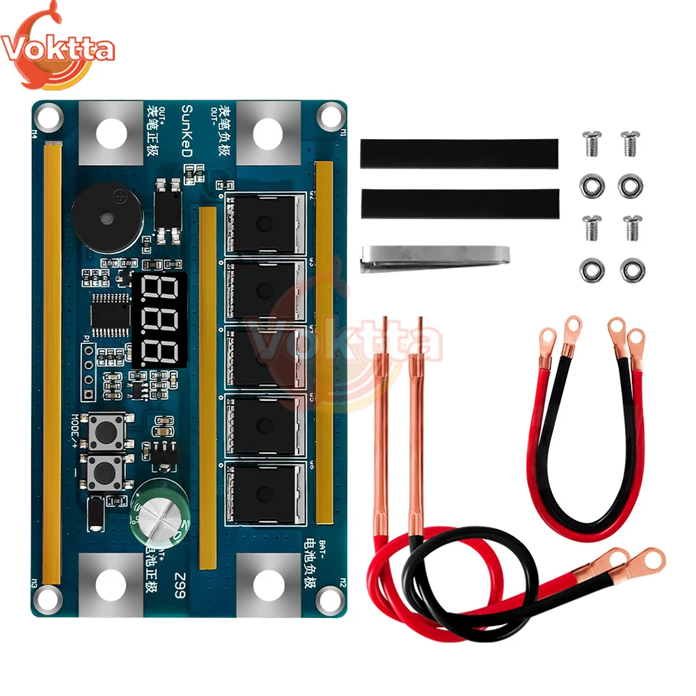 99 Gears Spot Welder Kit Adjustable Energy Storage Spot Welding Machine Control Board Nickels Sheet for 18650 Lithium Battery