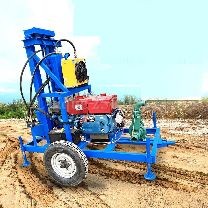 22HP Diesel Deep Borehole Water Well Drilling Machine for Sale 120m Depth Hydraulic Mine Drilling Rig Hole Drilling Machines