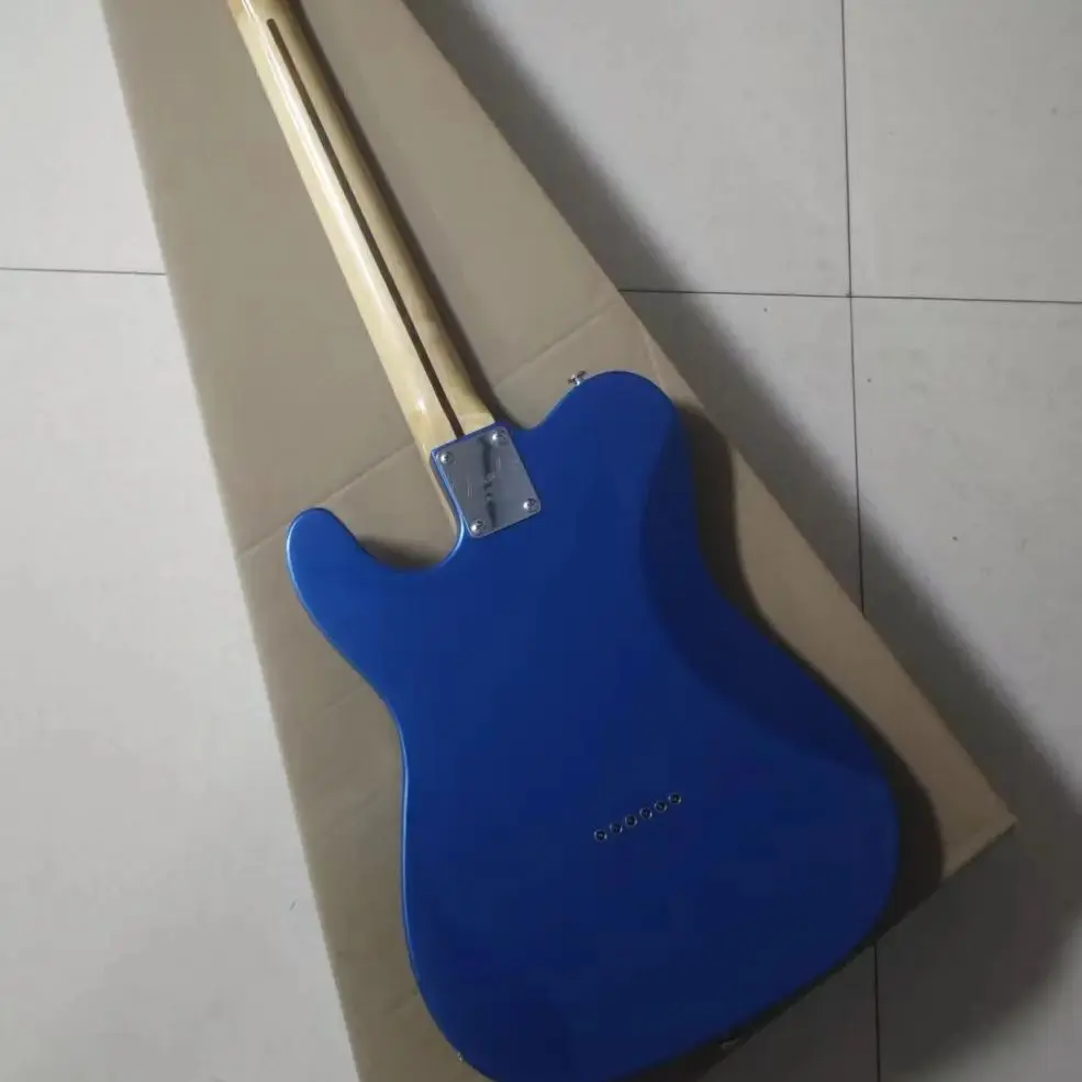 جيتار كهربائي من خشب الورد ولوحة فريتس من خشب الماهوجني بلون أزرق معدني #5