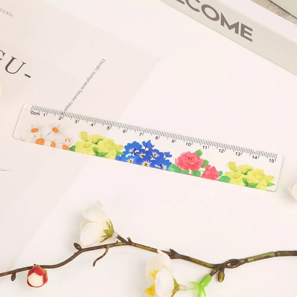 

Multu-Pattern 15cm Straight Ruler INS Transparent Dividing Math Drawing Ruler Acrylic Drafting DIY Drawing Tools Office