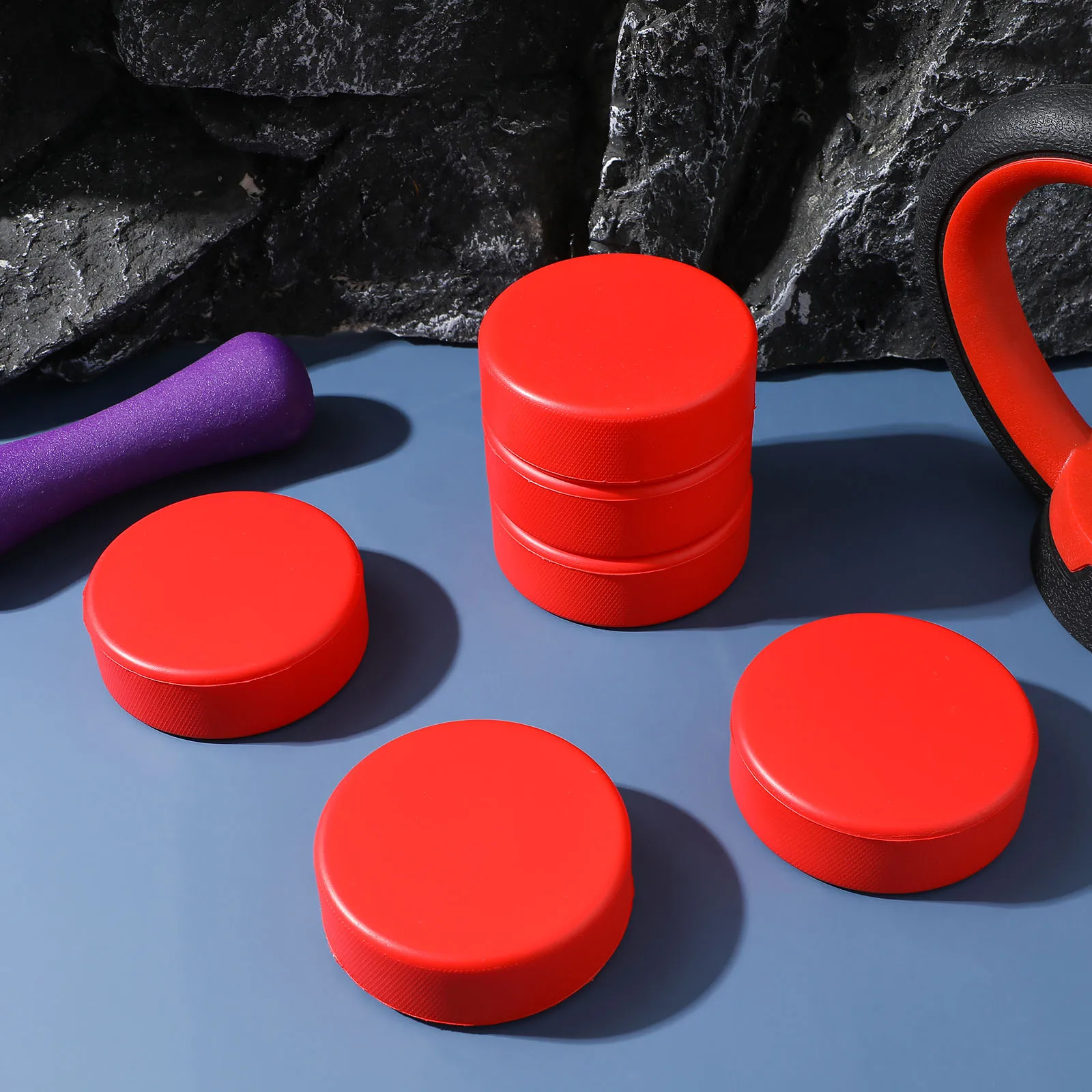 

6 Pcs Foam Pucks Ice Hockey Training Soft Practice Puck Indoor Floor Game Field Hockey Pucks PU Coated for Kids