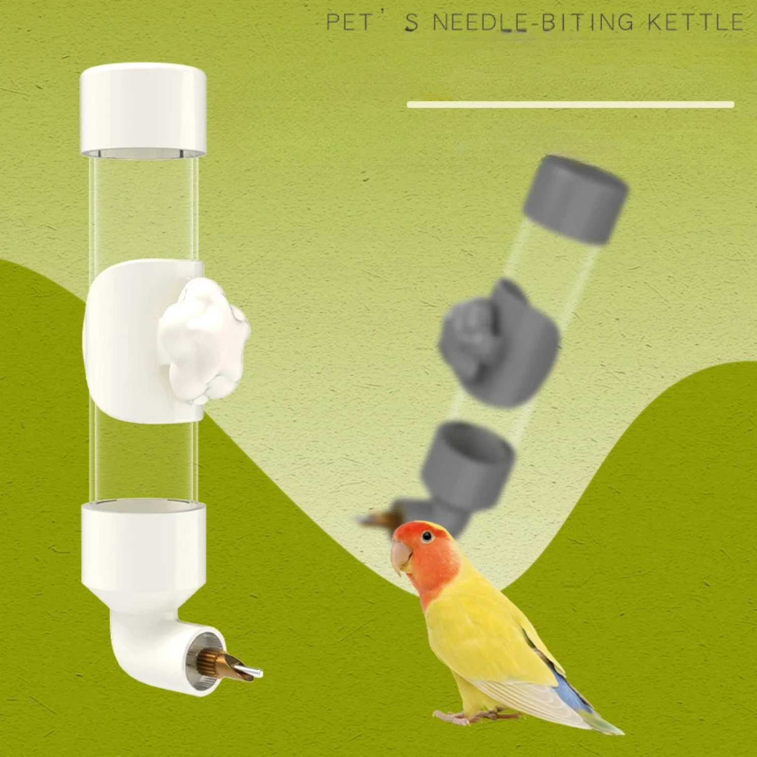 Large and Small Parrot Birds Automatic Water Feeder Kettle - Needle-biting Kettle Birds can easily Drink Water from this Medium-