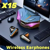 TWS X15 Gaming Earbuds Wireless Bluetooth Earphones with Mic Bass Audio Sound Positioning 9D Stereo Music Hi-Fi Gaming Headset