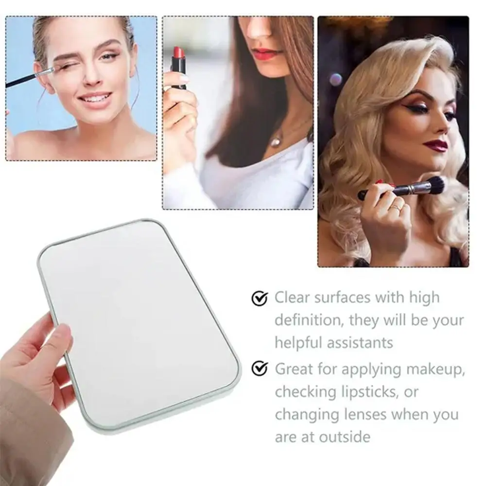 Folding Makeup Mirror Portable Makeup Mirror Student Desktop Small Dormitory Desktop Wholesale Mirror Square Mirrors Z8D8