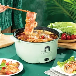 1.5L Electric Cooking Pot Portable Electric Hot Pot Non-stick Frying Pan Dormitory Student Noodle Cooking Pot Multi-function Pot