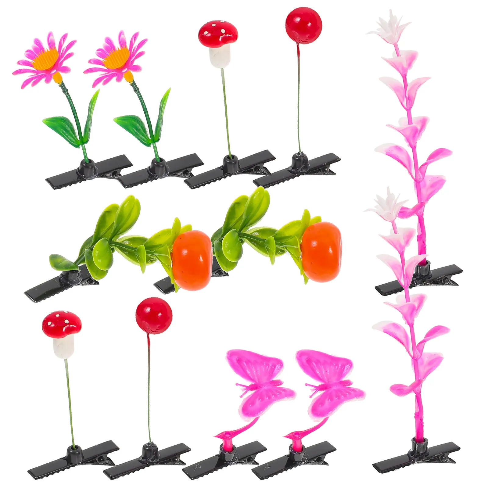 12Pcs Flower Hair Clips for Girls Stable and Sturdy Materials Long Lasting Plant Hair Clips Plant Barrettes Festival Hairpin
