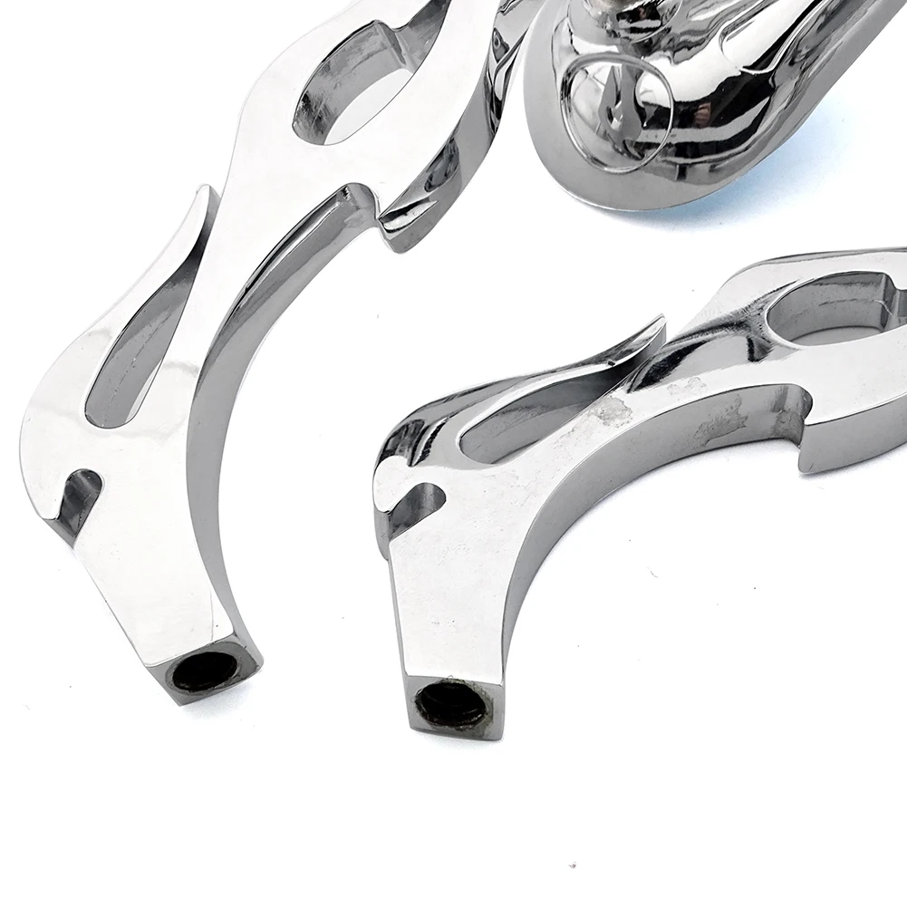 8mm 10mm Universal Chrome Billet Mirrors Flamed Stems 3D Flames For Harey And Other Motorcycles Mirror