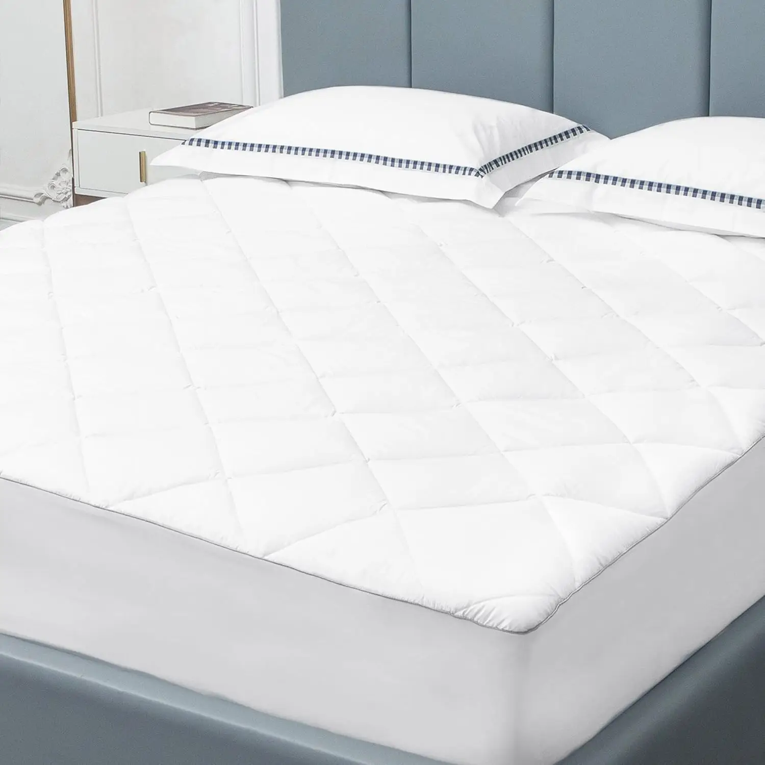 

Queen Mattr Pad Cover, Cotton Mattr Cover Hypoallergenic, Extra Deep Pocket 18""-22"" Quilted Mattr Protector Queen Size Thin