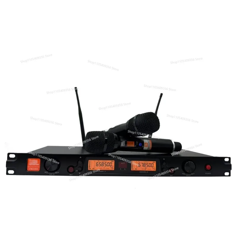 VM2000 Wireless Microphone One for Two, Stage Performance Wedding Anti-howling FM U-segment Microphone