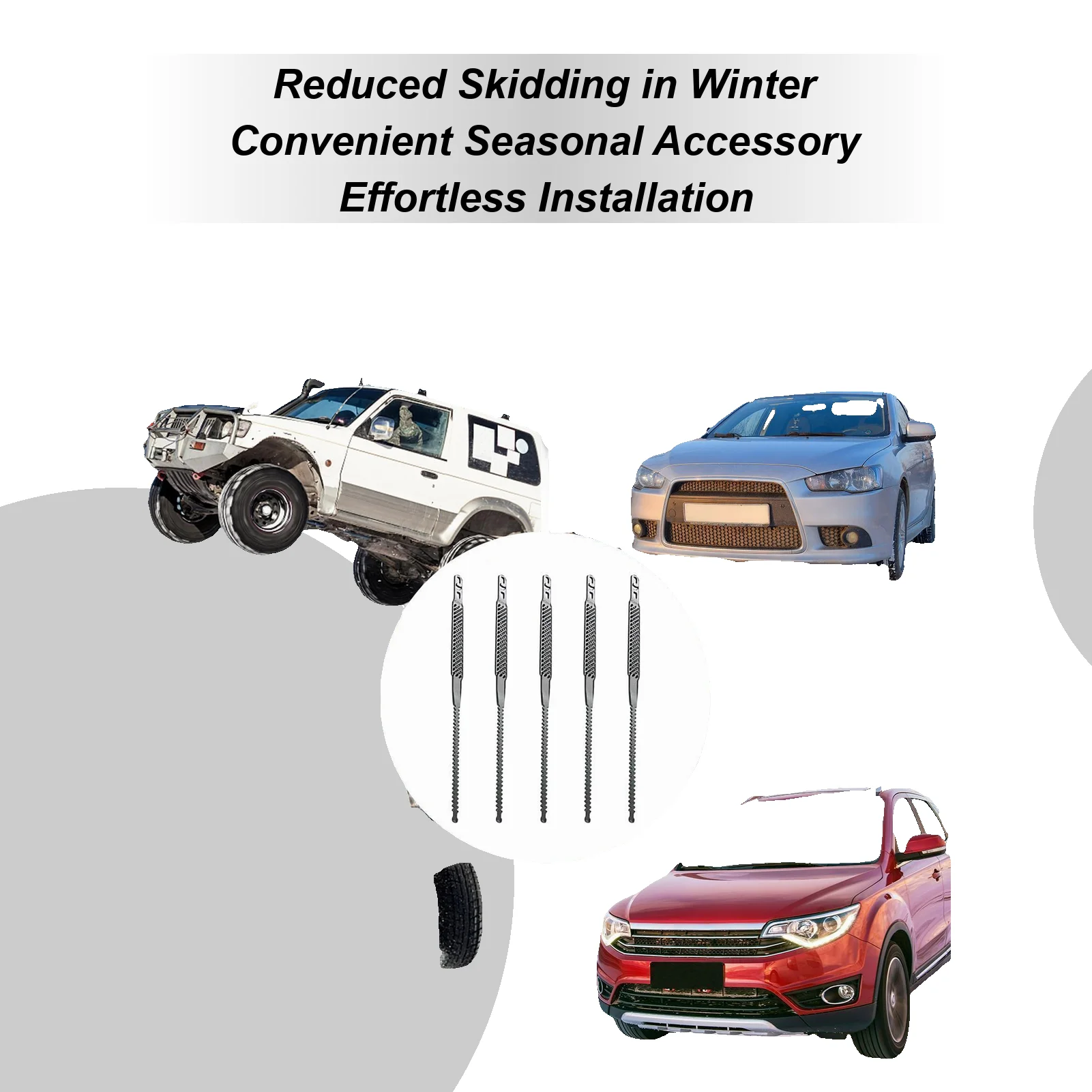 

Snow Chains For Car Tires 5 Piece Tyre Traction Grips Easy Installation Tire Traction Chain For Suv Truck Pickup Van Sedans