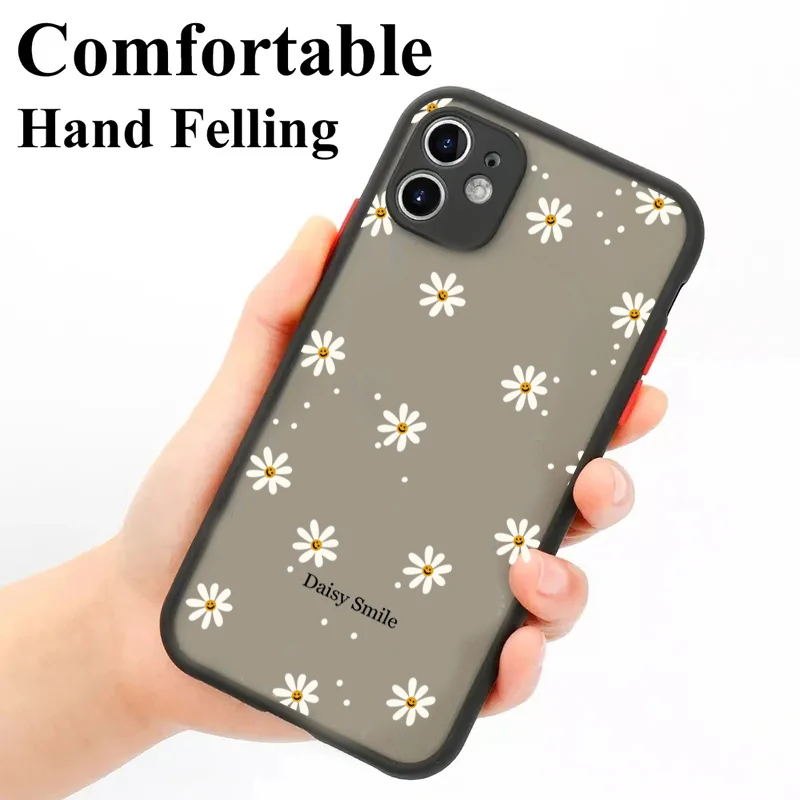 Small Chrysanthemum Flowers Hard Matte Back Case For Xiaomi Redmi 12 13C 4G Redmi Note 13 12 Pro Plus 5G 12S 11S 11 10S 10 Cover