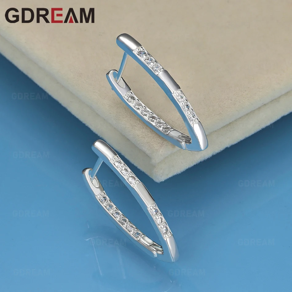 

GDREAM 925 Sterling Silver Curved Triangle Earrings Unique Gift Versatile Party Jewelry