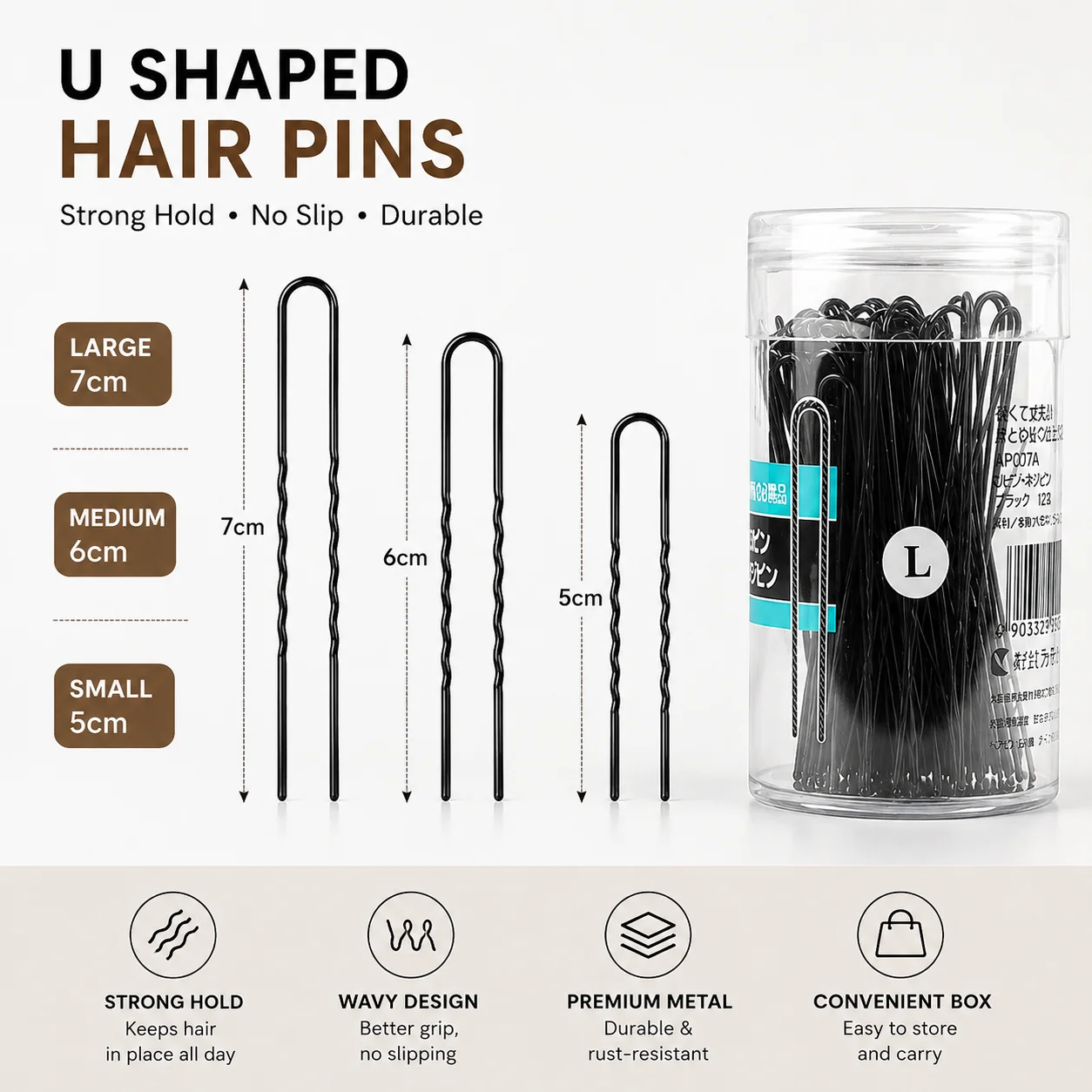 100pcs U Shaped Hair Pins Invisible Hairstyles Stainless Steel Bobby Hair Pins Perfect Hair Accessories Women Styling Tools