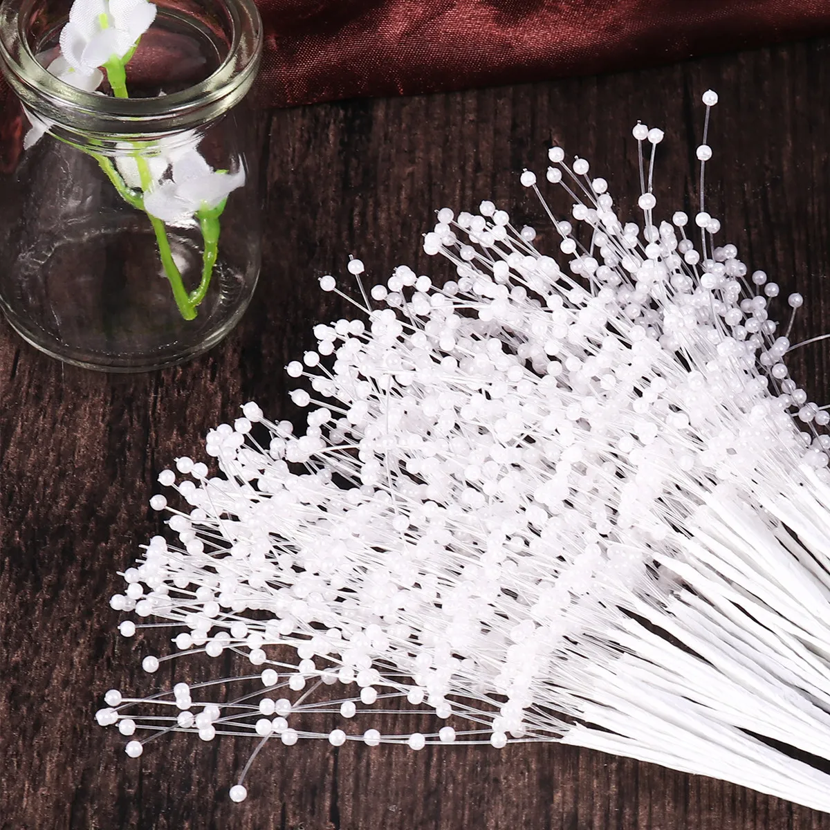 

100 шт. элегантных жемчужных палочек из АБС-пластика для свадебных букетов, центральных элементов композиций, украшений с жемчугом, аксессуаров для невесты