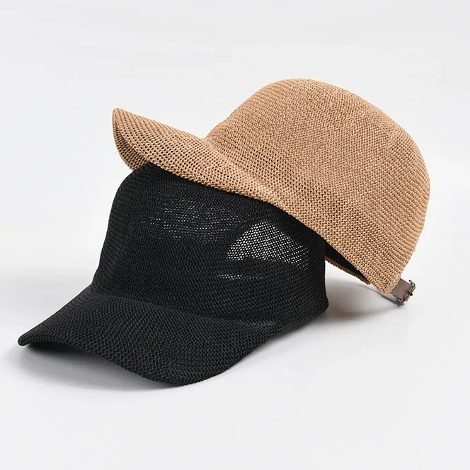 2026 Neue Sommer Atmungsaktive Stroh-Baseballkappe für Herren, Outdoor Papier-Sonnenhüte für Damen, Einfarbige Verstellbare Strandhüte im Großhandel – Detail 12