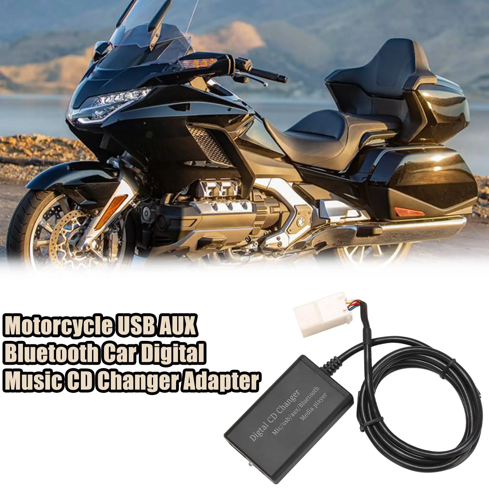 Motorcycle USB AUX Bluetooth Car Digital Music CD Changer Adapter for Honda Goldwing GL1800