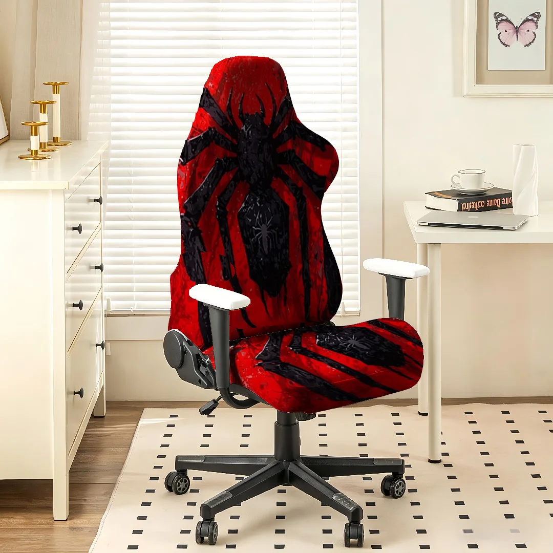 Cool red and black spider e-sports chair cover, elastic all-inclusive game chair protective cover, e-sports room decoration