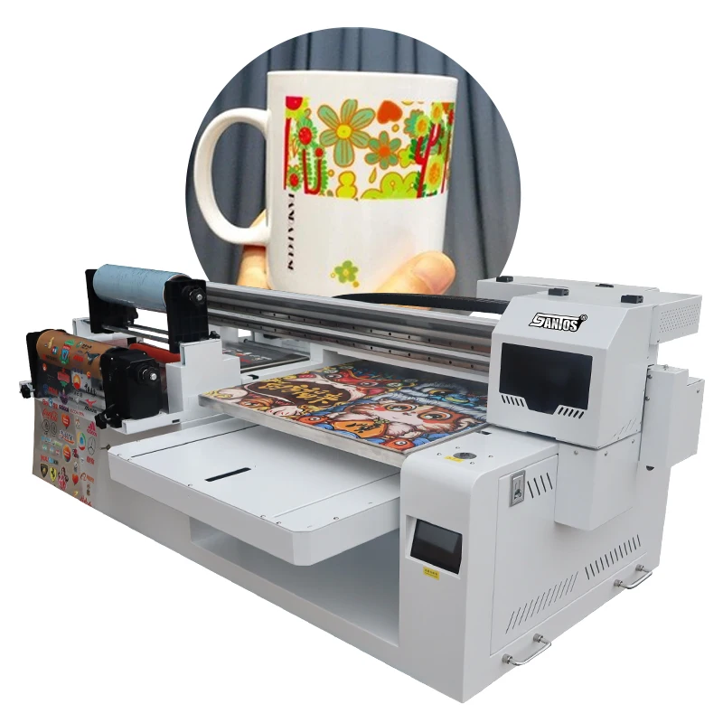 60*90cm uv flatbed printer A1 Glass Acrylic Ceramic Metal All Materials Inkjet Transfer 2 In 1 Roll UV dtf printer